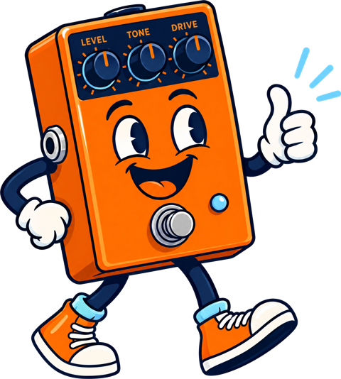 The PedalSpice pedal mascot walking